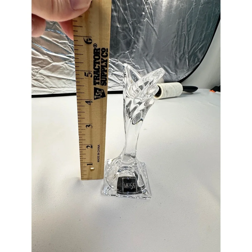 Mikasa Crystal‎ Flower Bud Vase Clear Glass Diamond Cut Base Elegant Decor